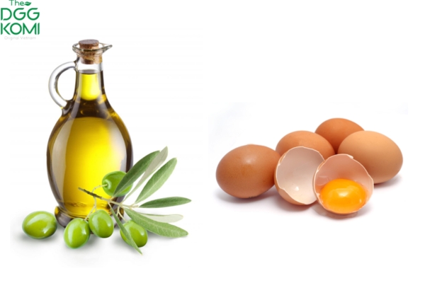 dưỡng tóc với trứng gà và dầu olive